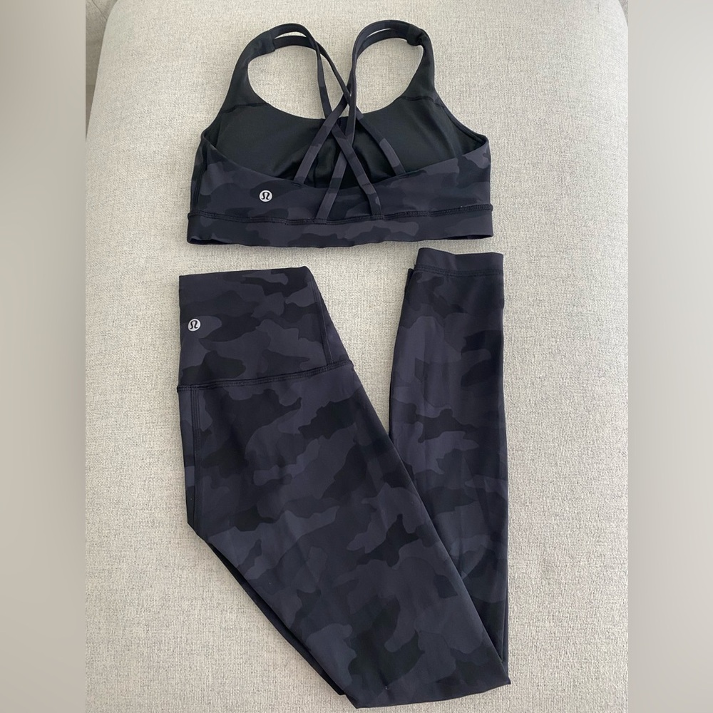 lululemon athletica Wunder Train Black Camo Leggings 25”